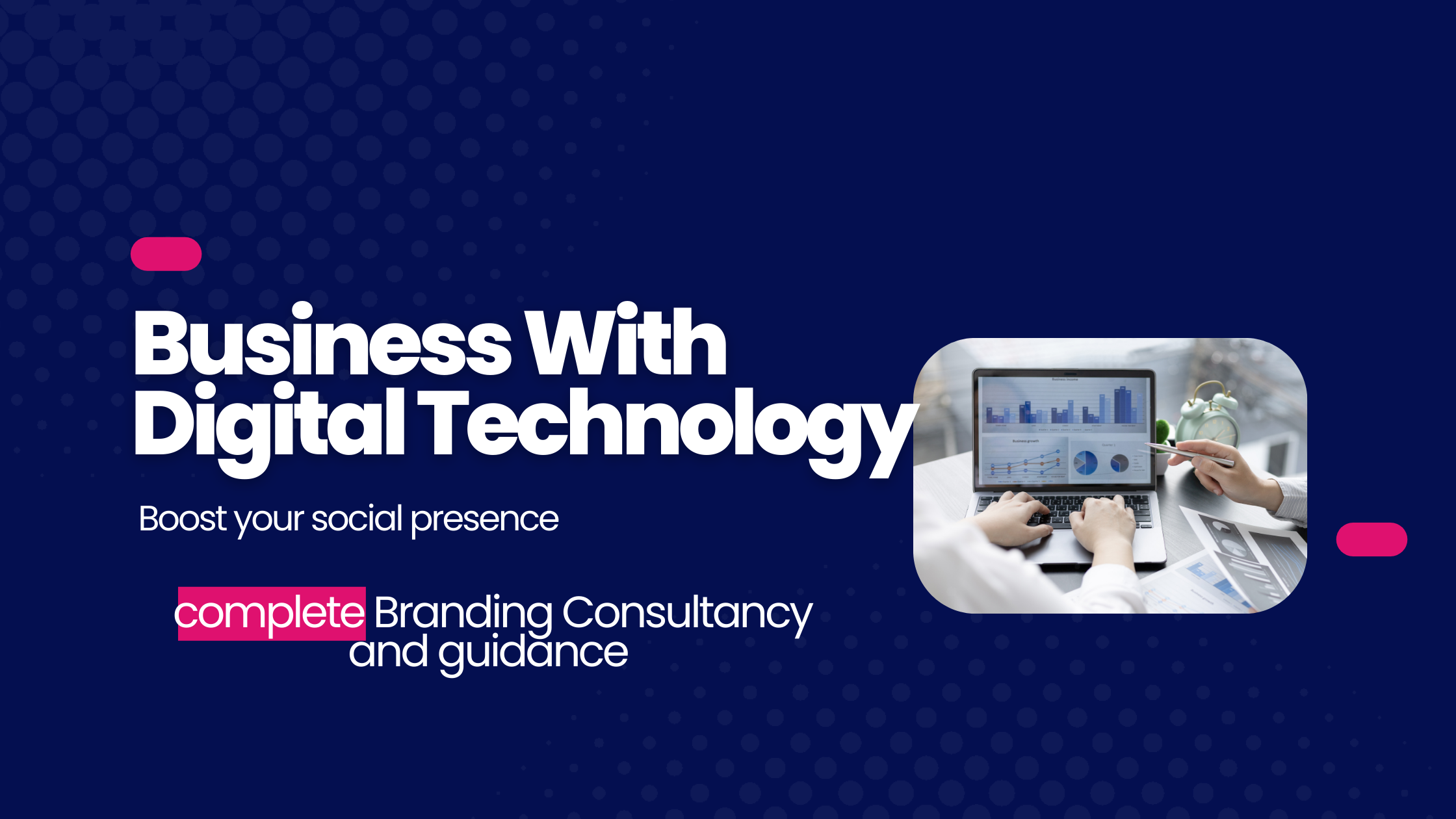 Blue White Patterns Digital Business Blog Banner